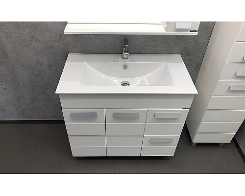 Заказать Тумба с раковиной Comforty Модена М-90 00-00001644 Белая матовая в магазине сантехники Santeh-Crystal.ru