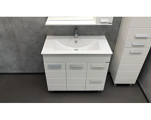 Заказать Тумба с раковиной Comforty Модена М-90 00-00001644 Белая матовая в магазине сантехники Santeh-Crystal.ru