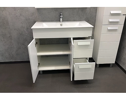 Заказать Тумба с раковиной Comforty Модена М-90 00-00001644 Белая матовая в магазине сантехники Santeh-Crystal.ru