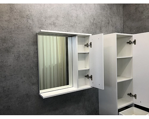 Приобрести Зеркало со шкафом Comforty Модена М-60 00-00001639 Белое матовое в магазине сантехники Santeh-Crystal.ru
