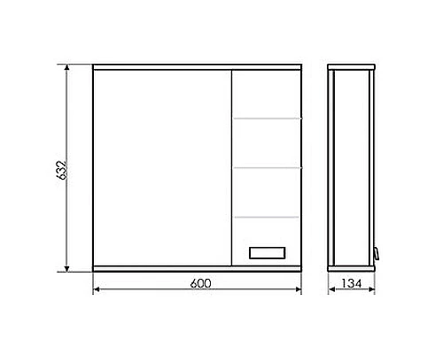 Приобрести Зеркало со шкафом Comforty Модена М-60 00-00001639 Белое матовое в магазине сантехники Santeh-Crystal.ru