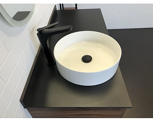 Заказать Тумба с раковиной Comforty Порто 120-1 00-00000828 подвесная Дуб темно-коричневый в магазине сантехники Santeh-Crystal.ru