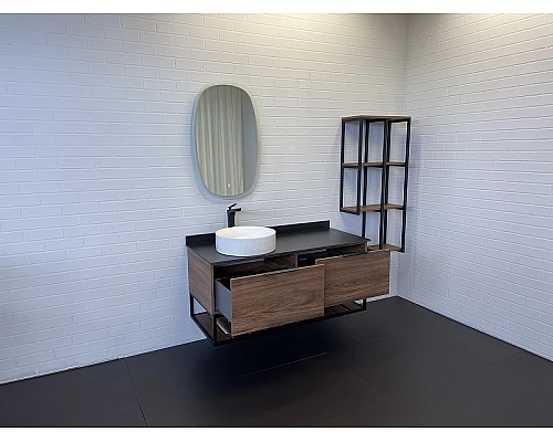 Заказать Тумба с раковиной Comforty Порто 120-1 00-00000828 подвесная Дуб темно-коричневый в магазине сантехники Santeh-Crystal.ru