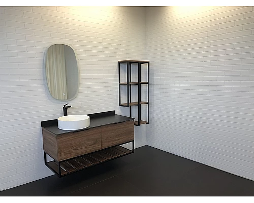 Заказать Тумба с раковиной Comforty Порто 120-1 00-00000828 подвесная Дуб темно-коричневый в магазине сантехники Santeh-Crystal.ru