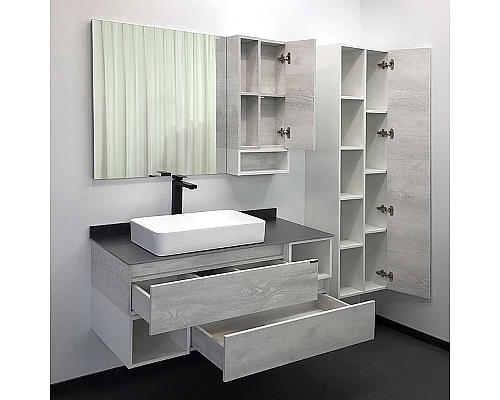 Заказать Тумба с раковиной Comforty Прага 120 00-00013221 подвесная Дуб белый в магазине сантехники Santeh-Crystal.ru