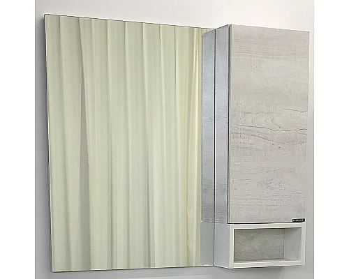 Купить Зеркало со шкафом Comforty Прага 90 00004136263 Дуб белый в магазине сантехники Santeh-Crystal.ru