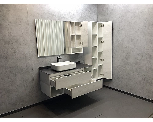 Заказать Шкаф пенал Comforty Прага 45 00004136272 подвесной Дуб белый в магазине сантехники Santeh-Crystal.ru