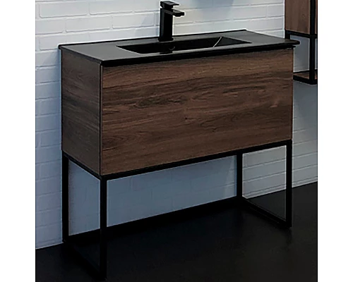 Приобрести Тумба с раковиной Comforty Равенна Лофт 90 00-00006655 Дуб темно-коричневый в магазине сантехники Santeh-Crystal.ru