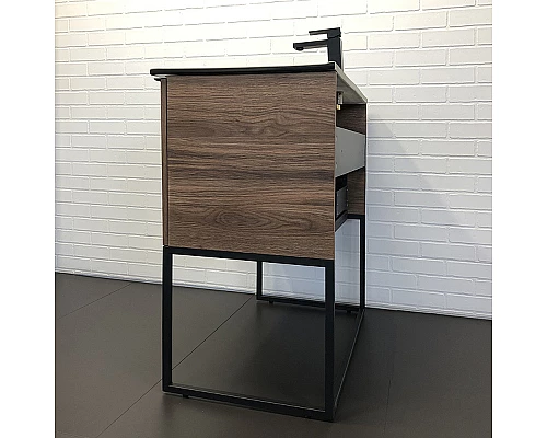 Приобрести Тумба с раковиной Comforty Равенна Лофт 90 00-00006655 Дуб темно-коричневый в магазине сантехники Santeh-Crystal.ru