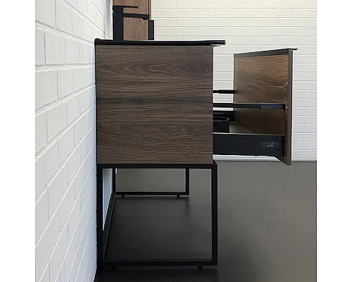 Приобрести Тумба с раковиной Comforty Равенна Лофт 90 00-00006655 Дуб темно-коричневый в магазине сантехники Santeh-Crystal.ru