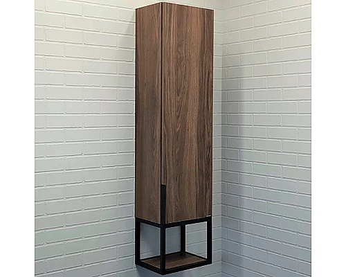 Приобрести Шкаф пенал Comforty Равенна Лофт-35 00-00006913 подвесной Дуб темно-коричневый в магазине сантехники Santeh-Crystal.ru