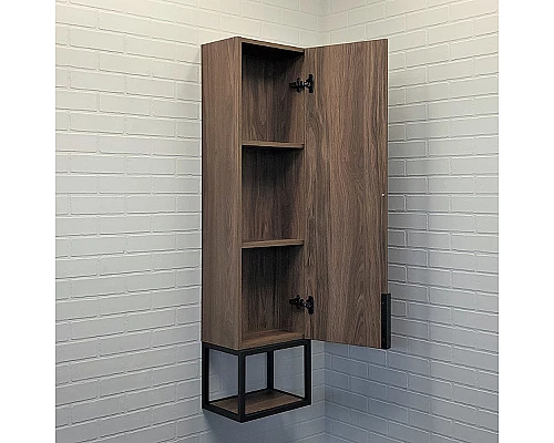 Приобрести Шкаф пенал Comforty Равенна Лофт-35 00-00006913 подвесной Дуб темно-коричневый в магазине сантехники Santeh-Crystal.ru
