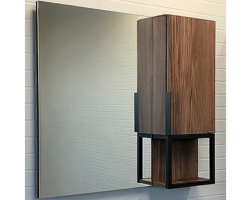 Купить Зеркало со шкафом Comforty Равенна Лофт-90 00-00006656 Дуб тёмно-коричневый в магазине сантехники Santeh-Crystal.ru