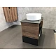Купить Тумба с раковиной Comforty Штутгарт 60 00-00001698 подвесная Дуб темно-коричневый Черная столешница в магазине сантехники Santeh-Crystal.ru