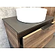 Купить Тумба с раковиной Comforty Штутгарт 60 00-00001698 подвесная Дуб темно-коричневый Черная столешница в магазине сантехники Santeh-Crystal.ru