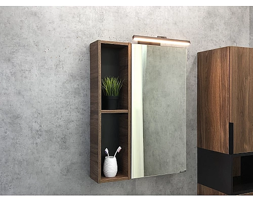 Заказать Зеркальный шкаф Comforty Штутгарт 60 00004151036 Дуб темно-коричневый в магазине сантехники Santeh-Crystal.ru