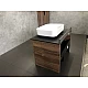 Заказать Тумба с раковиной Comforty Штутгарт 75 00-00001884 подвесная Дуб темно-коричневый Черная столешница в магазине сантехники Santeh-Crystal.ru