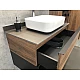 Купить Тумба с раковиной Comforty Штутгарт 90 00-00002868 подвесная Дуб темно-коричневый Черная матовая в магазине сантехники Santeh-Crystal.ru