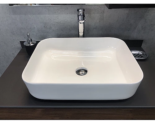 Купить Тумба с раковиной Comforty Штутгарт 90 00-00002868 подвесная Дуб темно-коричневый Черная матовая в магазине сантехники Santeh-Crystal.ru