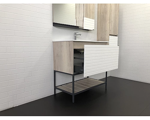 Заказать Тумба с раковиной Comforty Страсбург 90 00-00006557 Дуб дымчатый в магазине сантехники Santeh-Crystal.ru