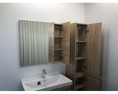 Заказать Зеркало со шкафом Comforty Тромсе 80 00004142222 Дуб сонома в магазине сантехники Santeh-Crystal.ru