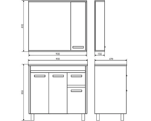 Приобрести Зеркало со шкафом Comforty Тулуза 90 00003132228 Сосна лоредо в магазине сантехники Santeh-Crystal.ru