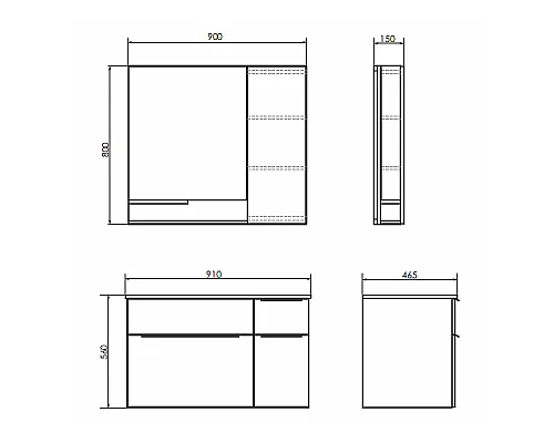 Купить Зеркало со шкафом Comforty Варна 90 R 00-00009918 Дуб сонома в магазине сантехники Santeh-Crystal.ru