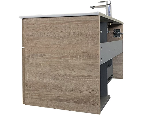 Приобрести Тумба с раковиной Comforty Варна 90 00-00009919 подвесная Дуб сонома в магазине сантехники Santeh-Crystal.ru