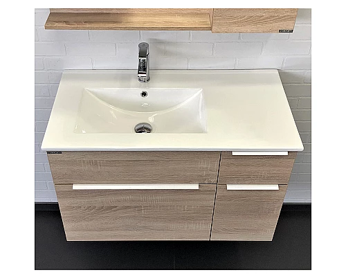 Приобрести Тумба с раковиной Comforty Варна 90 00-00009919 подвесная Дуб сонома в магазине сантехники Santeh-Crystal.ru