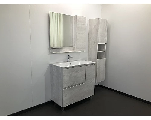 Купить Зеркало со шкафом Comforty Верона 90 00004136714 Дуб белый в магазине сантехники Santeh-Crystal.ru