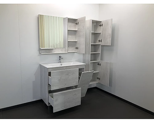 Купить Зеркало со шкафом Comforty Верона 90 00004136714 Дуб белый в магазине сантехники Santeh-Crystal.ru