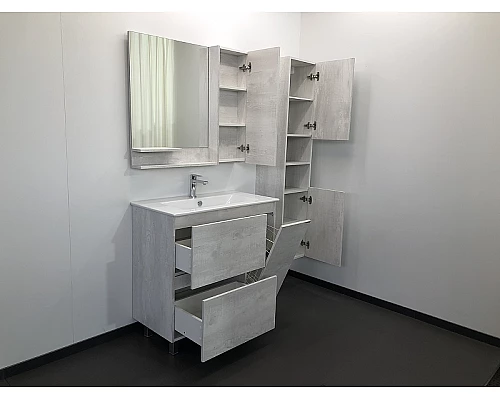 Купить Зеркало со шкафом Comforty Верона 90 00004136714 Дуб белый в магазине сантехники Santeh-Crystal.ru