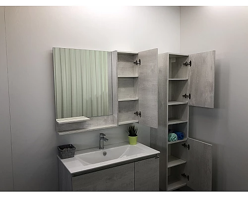 Купить Зеркало со шкафом Comforty Верона 90 00004136714 Дуб белый в магазине сантехники Santeh-Crystal.ru