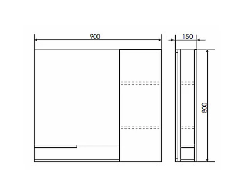 Купить Зеркало со шкафом Comforty Верона 90 00004136714 Дуб белый в магазине сантехники Santeh-Crystal.ru