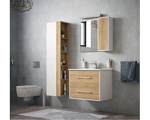 Купить Подвесной шкаф Corozo Гольф 25 SD-00000365 Сонома Белый в магазине сантехники Santeh-Crystal.ru