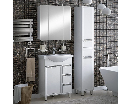 Приобрести Зеркальный шкаф Corozo Монро 70 SD-00000678 Белый в магазине сантехники Santeh-Crystal.ru