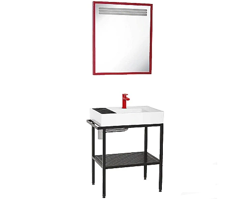 Приобрести Тумба с раковиной Creavit Arya 68 AR065-M+AR065 Черная в магазине сантехники Santeh-Crystal.ru