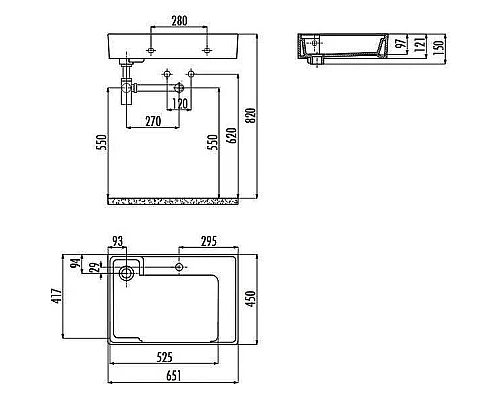 Приобрести Тумба с раковиной Creavit Arya 68 AR065-M+AR065 Черная в магазине сантехники Santeh-Crystal.ru