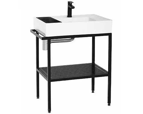 Приобрести Тумба с раковиной Creavit Arya 68 AR065-M+AR065 Черная в магазине сантехники Santeh-Crystal.ru