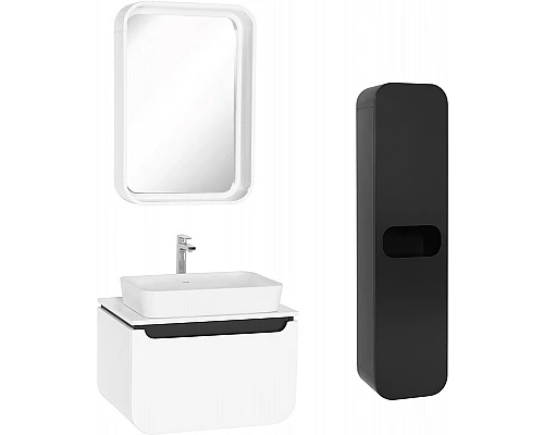 Купить Зеркало Creavit Pion Plus 58 PN1070.01.BB с подсветкой Белое в магазине сантехники Santeh-Crystal.ru