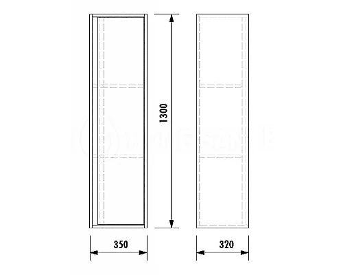 Заказать Шкаф пенал Creavit Verti 35 VE2131.01.VV подвесной Орех в магазине сантехники Santeh-Crystal.ru
