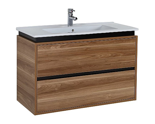 Заказать Тумба с раковиной Creavit Verti 100 VE0100.42.VV подвесная Орех в магазине сантехники Santeh-Crystal.ru