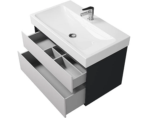 Приобрести Тумба под раковину Creto Amelia 80 14-1078G подвесная Антрацит Белый матовый в магазине сантехники Santeh-Crystal.ru