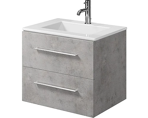 Приобрести Тумба под раковину Creto Ares 60 10-1161B подвесная Серый Бетон в магазине сантехники Santeh-Crystal.ru