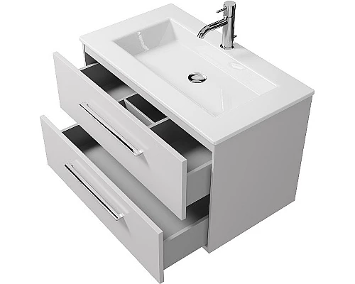 Заказать Тумба под раковину Creto Ares 80 10-1113W подвесная Белая в магазине сантехники Santeh-Crystal.ru