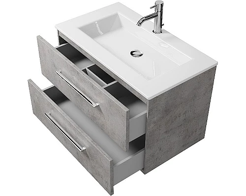 Купить Тумба под раковину Creto Ares 80 10-1113B подвесная Серый Бетон в магазине сантехники Santeh-Crystal.ru