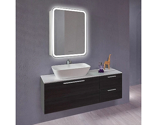 Купить Зеркальный шкаф Creto Attento 60 18-840140A с подсветкой Белый в магазине сантехники Santeh-Crystal.ru