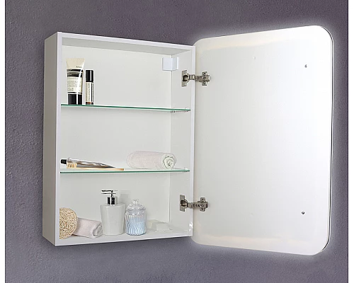 Купить Зеркальный шкаф Creto Attento 60 18-840140A с подсветкой Белый в магазине сантехники Santeh-Crystal.ru