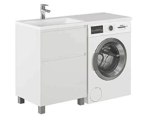 Купить Тумба с раковиной Creto Cafor 120 L 19-W120L Белый глянец в магазине сантехники Santeh-Crystal.ru