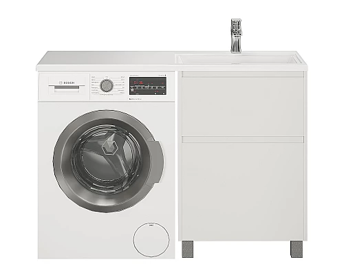 Приобрести Тумба с раковиной Creto Cafor 110 R 19-W110R Белый глянец в магазине сантехники Santeh-Crystal.ru